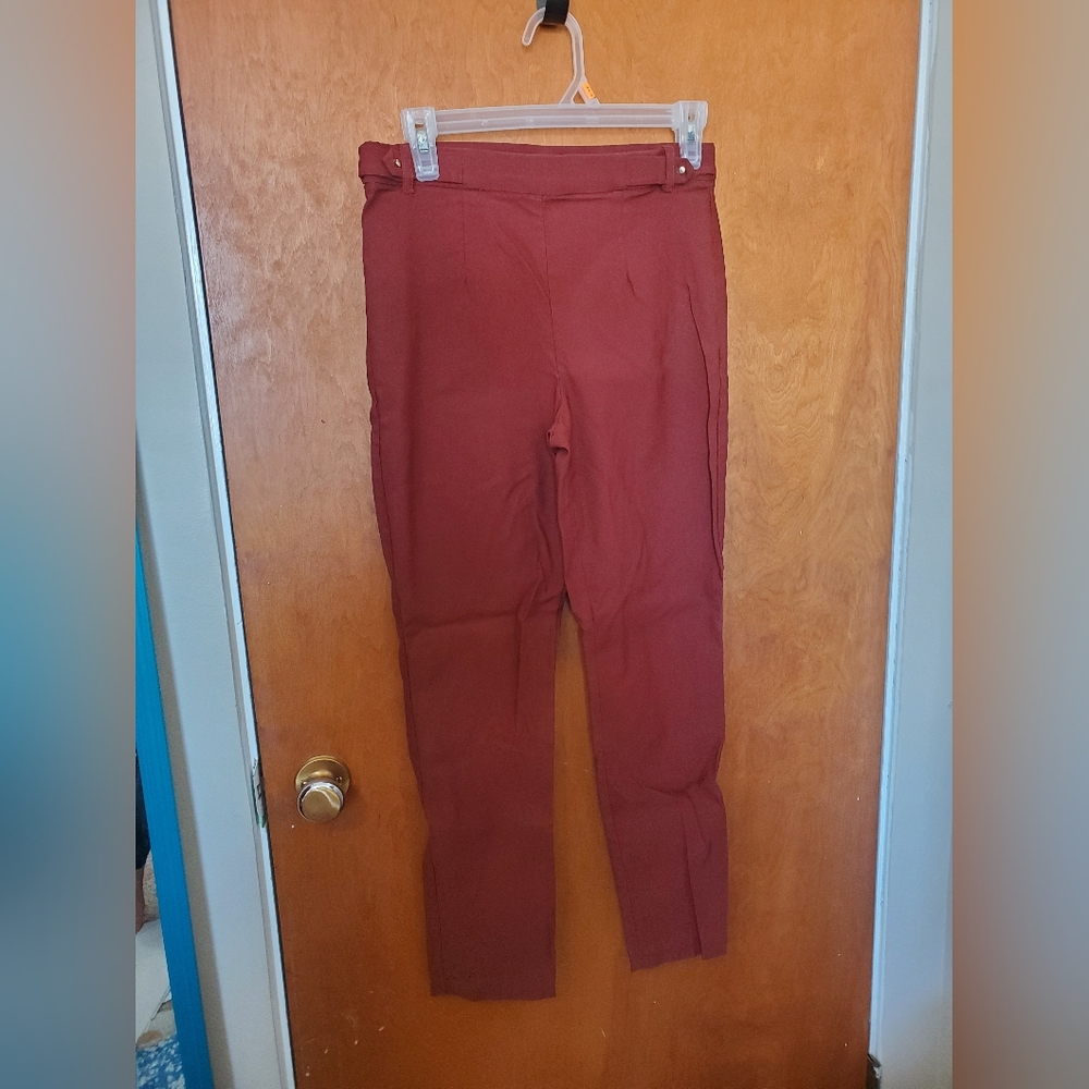 Stylish Brick Red Pants Size 10